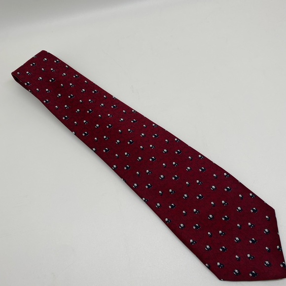 Kai Long Red Silk Handmade Panda Print Tie - Picture 3 of 12